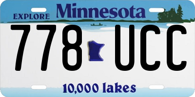 MN license plate 778UCC