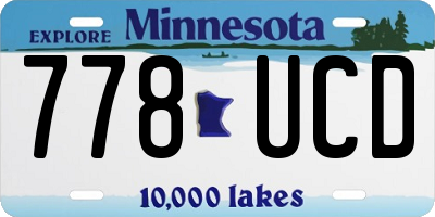 MN license plate 778UCD
