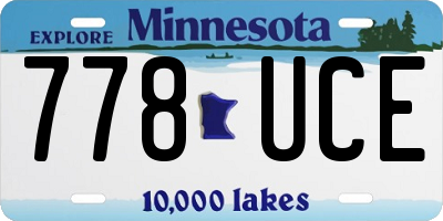 MN license plate 778UCE