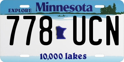 MN license plate 778UCN