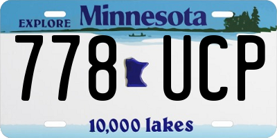 MN license plate 778UCP