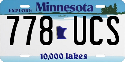 MN license plate 778UCS