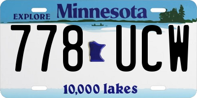 MN license plate 778UCW