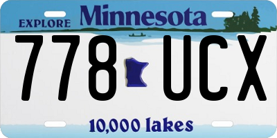 MN license plate 778UCX