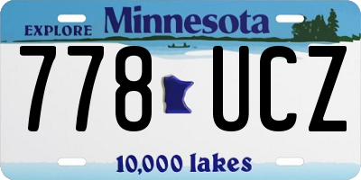 MN license plate 778UCZ