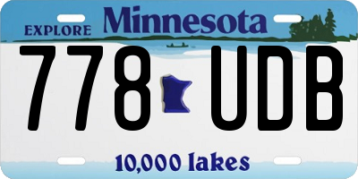 MN license plate 778UDB