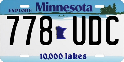 MN license plate 778UDC