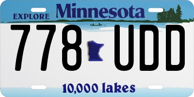 MN license plate 778UDD