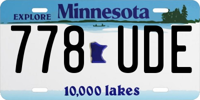 MN license plate 778UDE