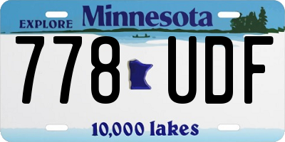 MN license plate 778UDF