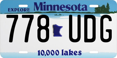 MN license plate 778UDG