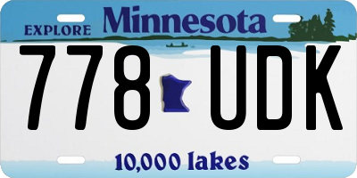 MN license plate 778UDK