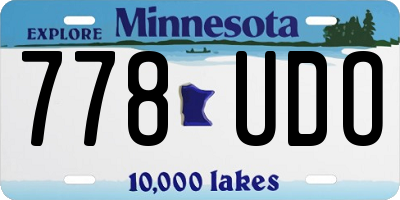 MN license plate 778UDO