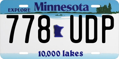 MN license plate 778UDP