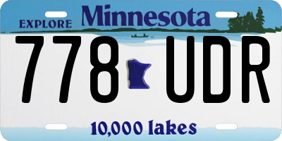 MN license plate 778UDR