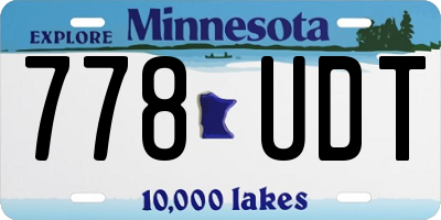 MN license plate 778UDT