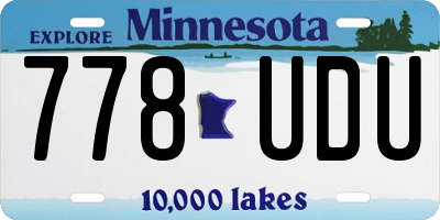 MN license plate 778UDU