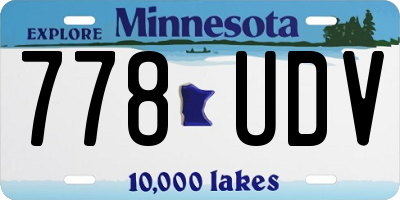 MN license plate 778UDV