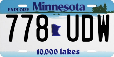 MN license plate 778UDW