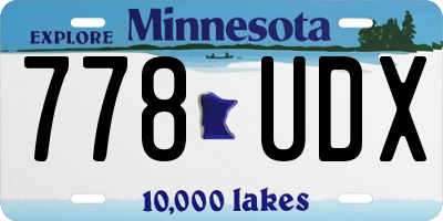 MN license plate 778UDX