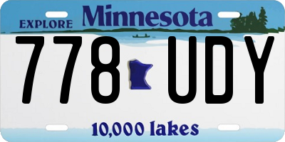 MN license plate 778UDY