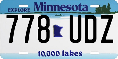 MN license plate 778UDZ