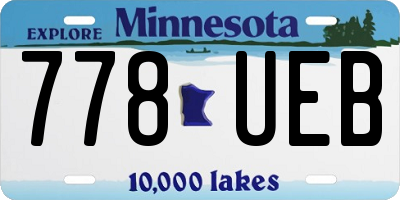 MN license plate 778UEB