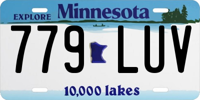 MN license plate 779LUV