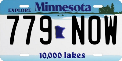 MN license plate 779NOW