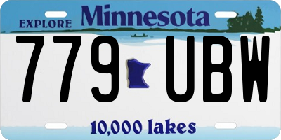 MN license plate 779UBW