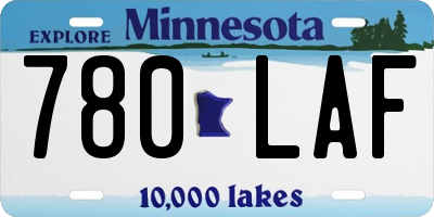 MN license plate 780LAF