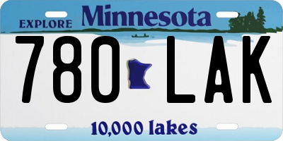 MN license plate 780LAK