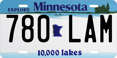 MN license plate 780LAM