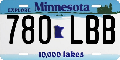 MN license plate 780LBB