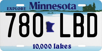 MN license plate 780LBD