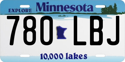 MN license plate 780LBJ