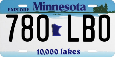 MN license plate 780LBO