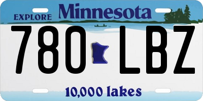 MN license plate 780LBZ