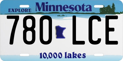 MN license plate 780LCE