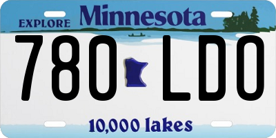 MN license plate 780LDO