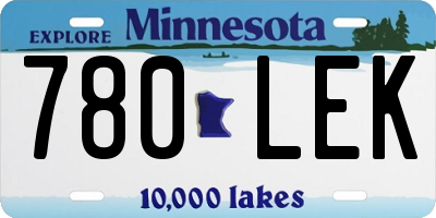 MN license plate 780LEK