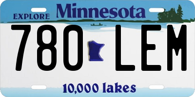MN license plate 780LEM