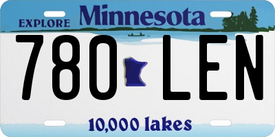 MN license plate 780LEN
