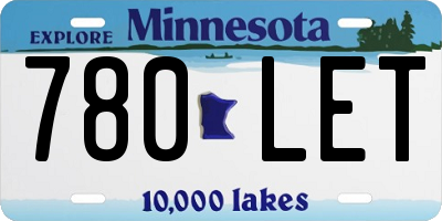 MN license plate 780LET