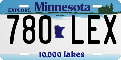 MN license plate 780LEX