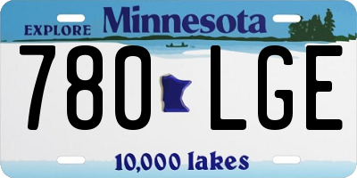 MN license plate 780LGE