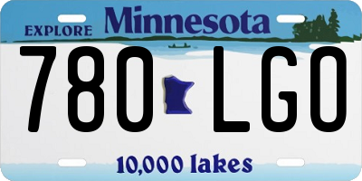 MN license plate 780LGO