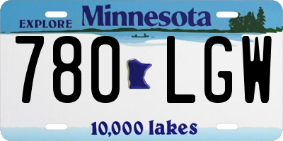 MN license plate 780LGW