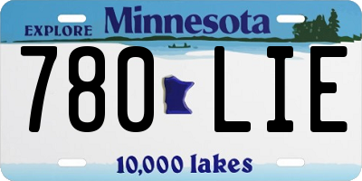 MN license plate 780LIE