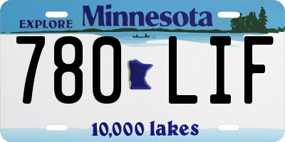 MN license plate 780LIF